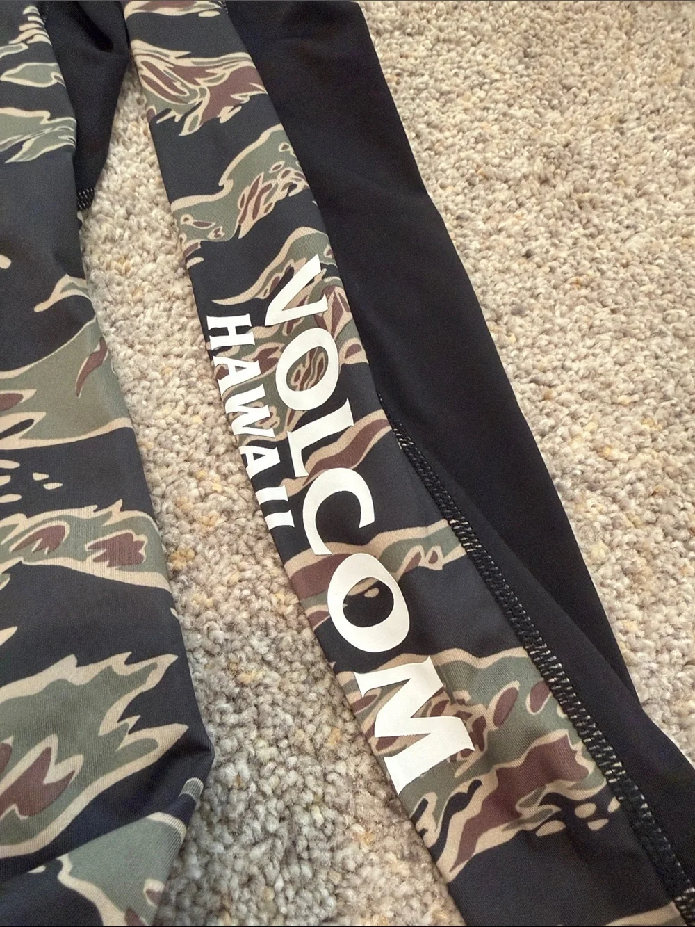 Volcom Men’s Camo Rash Guard in Black, Green, Brown